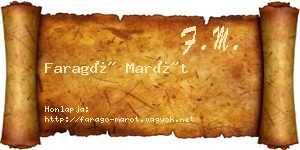 Faragó Marót névjegykártya